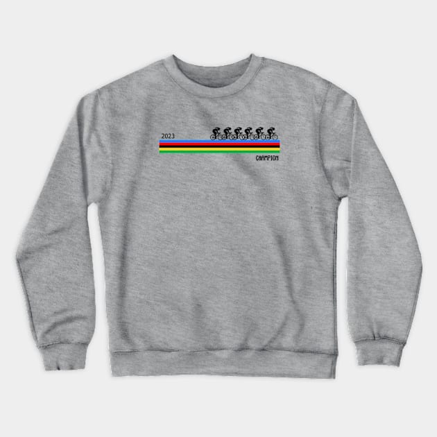 Women's Racing World Champion Bike Stripes Crewneck Sweatshirt by vintagejoa